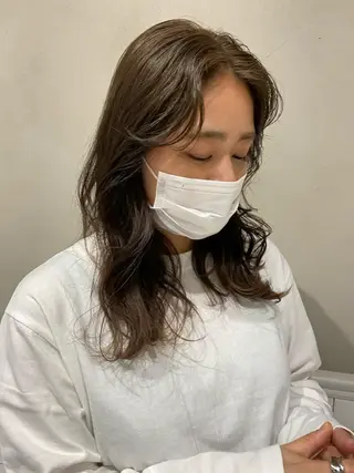 ロング カラー パーマ ボブ/ミニボブ 透明感カラーkadoのヘアスタイル