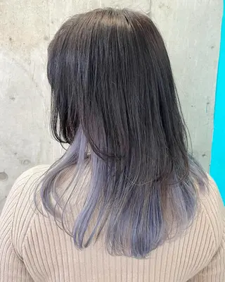 セミロング カラー 派手髪デザインカラー ヒロカのヘアスタイル