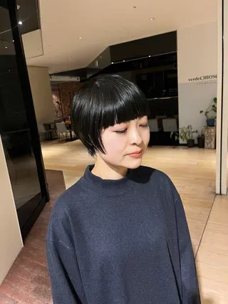 ショート カラー マンツーマン 縮毛矯正/マユコのヘアスタイル