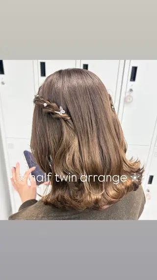 ミディアム ヘアアレンジ ️💛ᩚヘアセット/ エクステ/みゆ️🌻のヘアスタイル