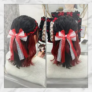 ミディアム ヘアアレンジ ヘアセット/着付け 𓇼 松本 夏美𓇼のヘアスタイル