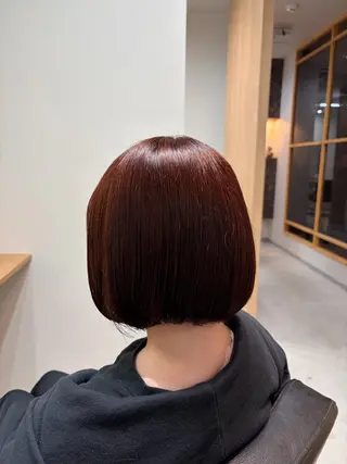 ショート omaフクダ 縮毛矯正/艶髪カラーのヘアスタイル