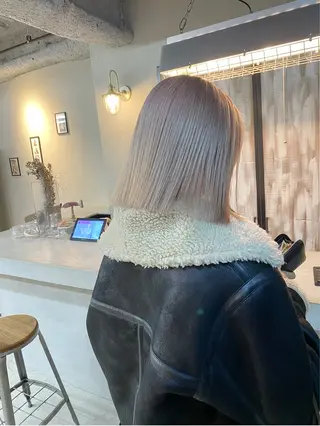 ミディアム カラー ダブルカラー🤍 髪質改善／原島のヘアスタイル