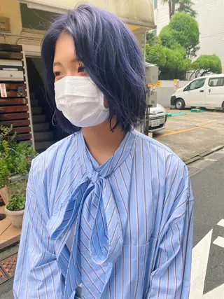 ショート カラー レイヤーウルフ エクステ磯部のヘアスタイル