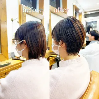 ショート カラー 👑銀座ショート/ 絶壁補正/金子涼👑のヘアスタイル