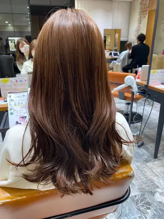 セミロング カラー 顔周り/くびれヘア 韓国ヘア💕風間るなのヘアスタイル