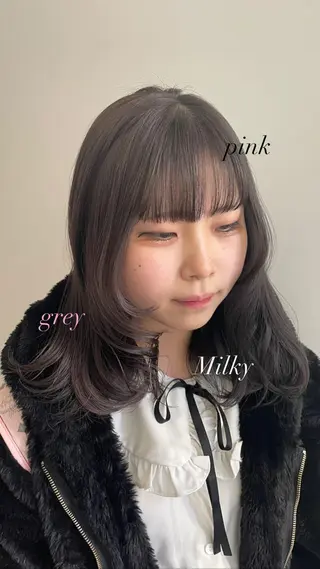 カラー 🎀ボブ+ハイトーン シュカ👶🏻のヘアスタイル