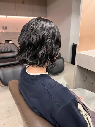 ミディアム パーマ ショートボブ/似合 わせショート/表参道のヘアスタイル
