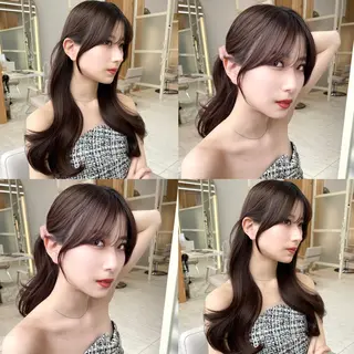 ロング カラー 🇰🇷韓国風くびれ ヘア🇰🇷中村優大のヘアスタイル
