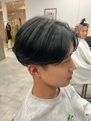 ショート パーマ メンズ 波巻きスパイラル🌀 新潟/万代/山下優のヘアスタイル