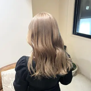 セミロング カラー パーマ 髪質改善/韓国ヘア 顔まわり特化yutoのヘアスタイル