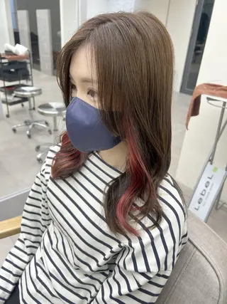 ミディアム カラー メンズ レイヤー ウルフ 弓木啓輔のヘアスタイル