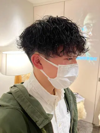 ショート パーマ メンズ 波巻きスパイラルパー マ/シャドウパーマ駿のヘアスタイル