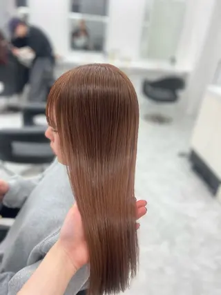 セミロング カラー 💖似合わせカラー レイヤー💖縮毛矯正のヘアスタイル