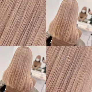 セミロング ブリーチ毛に縮毛矯正 ✨カラー✨山田 正幸のヘアスタイル