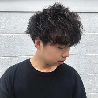 ショート カラー パーマ メンズ ニュアンスパーマ/ レイヤー/茶屋町のヘアスタイル