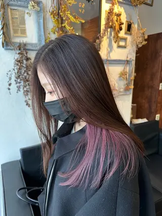 ロング カラー 💜推しインナー カラー/菊池柊真💜のヘアスタイル