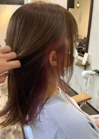 ミディアム カラー 箱守 さやかのヘアスタイル