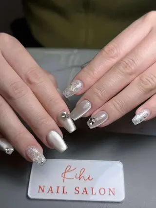 ネイル ユリ🎀長さだし/ パラジェル/持ち込みのネイルデザイン