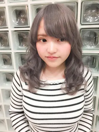 ミディアム カラー モテ髪透明感❤️ デイズヘアカラーのヘアスタイル
