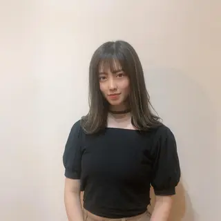 ミディアム カラー 女性指名人気no.1 尾崎のヘアスタイル