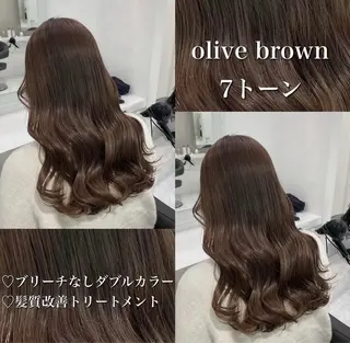 カラー 🤍ブリーチなし ブラウンhimi🤍のヘアスタイル