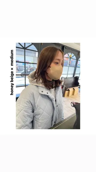 ミディアム カラー パーマ ヘアアレンジ メンズ キッズ ネイル マツエク・マツパ アイブロウ hiro【沿線で叶う 似合わせhair】のヘアスタイル