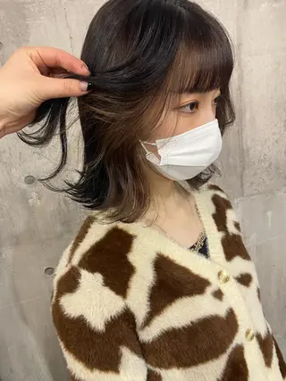 セミロング カラー SHURI❤️🔥 中/韓mix ♡のヘアスタイル