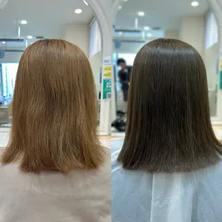 ミディアム カラー 宮原 佑莉のヘアスタイル