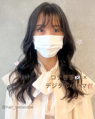 ロング パーマ 韓国hair ·͜· watanabeのヘアスタイル