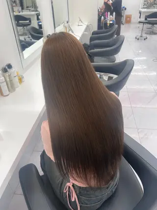 ロング カラー パーマ ヘアアレンジ メンズ キッズ ブリーチなしカラー/ ブラウン/レイヤーのヘアスタイル