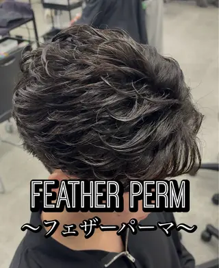 パーマ メンズ センターパート/フェ ザー🔥SHUYAのヘアスタイル
