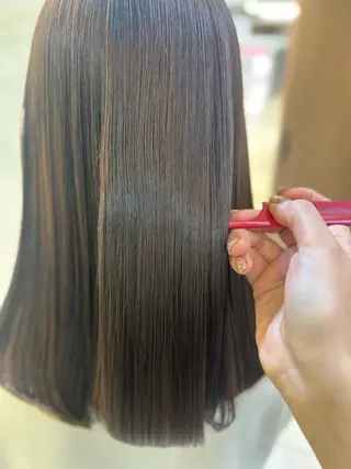セミロング パーマ 縮毛矯正/髪質改善/ 艶髪ササキナツミのヘアスタイル
