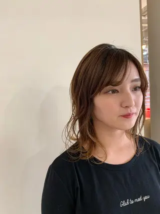 ミディアム 本田 卓也のヘアスタイル