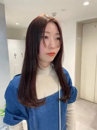 セミロング カラー Hatsune 🐯レイヤーカットのヘアスタイル