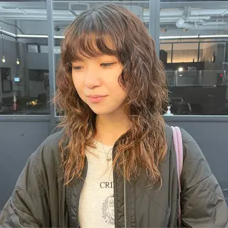 ミディアム パーマ メンズ ✂︎ウルフ・ショート ✂︎MIKUNIのヘアスタイル