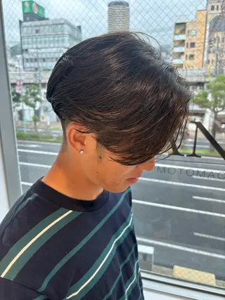ミディアム パーマ メンズ 穐田 航のヘアスタイル