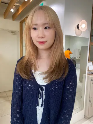 ロング カラー 似合わせカットカラー りおなのヘアスタイル