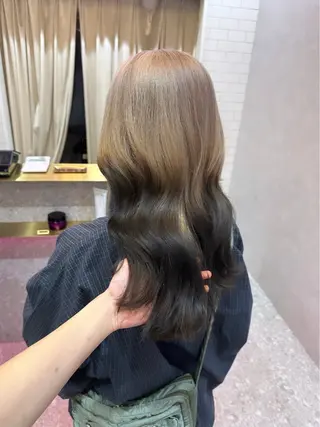 セミロング カラー ヘアアレンジ 天神/ブリーチ/ ブリーチなしカラーのヘアスタイル
