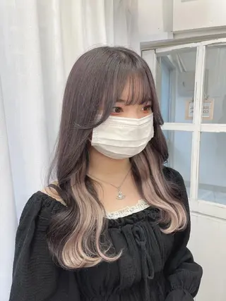セミロング カラー 韓国ヘア🤍髪質改善 🇰🇷AKANEのヘアスタイル