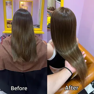 ロング シール＋ちび編み込み エクステ梅田🐨のヘアスタイル