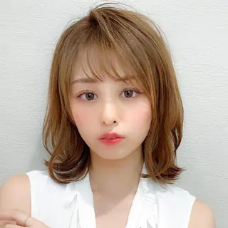 ミディアム カラー モテ髪×トレンド💕 小顔レイヤー 金井のヘアスタイル