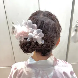 ロング ヘアアレンジ ヘアメ🎀推しカラー 🥣横浜/しほ🧸のヘアスタイル