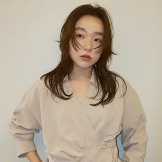 セミロング カラー パーマ/透明感カラー 元町🌱takutoのヘアスタイル