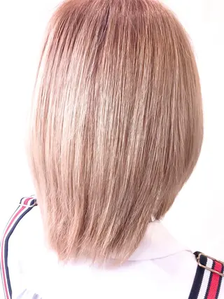 ミディアム パーマ ブリーチでもできる 縮毛矯正相原慎🌈のヘアスタイル