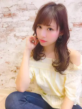 ミディアム カラー ヘアアレンジ Watai 艶髪 當間 大知のヘアスタイル