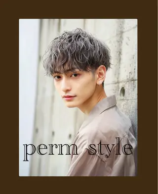 ショート カラー パーマ メンズ 🥀赤み消し 透明感🥀ユイキのヘアスタイル
