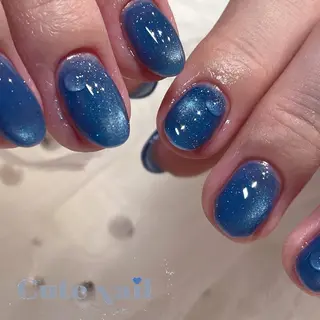 ネイル ️🫧もこ 艶感ネイル🫧のネイルデザイン