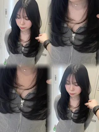 セミロング 似合わせカット 透明感カラー/中野のヘアスタイル