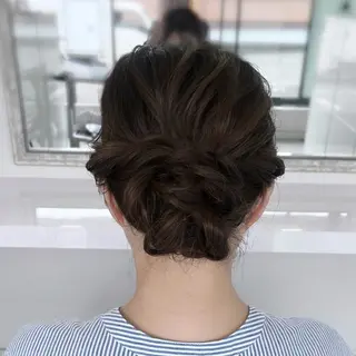 セミロング Rinkaアレンジ/ 顔まわり/縮毛矯正のヘアスタイル